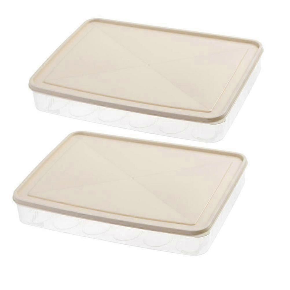 2pcs Stackable Egg Storage Container Fridge Egg Holder 24 Grid Egg Case Plastic Egg Tray
