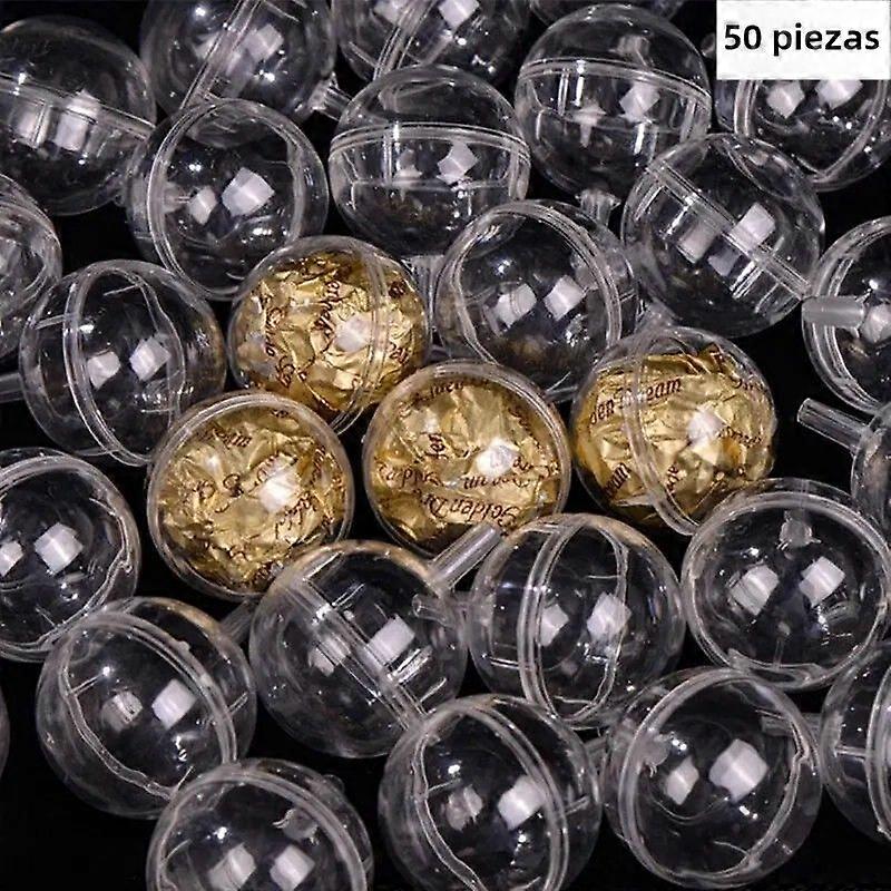 Valentine's Day Gift Boxes with Truffle Sleeves and Candy Balls, Clear Chocolate Boxes, Set of 20/30/50, Ideal for Parties and Gifts