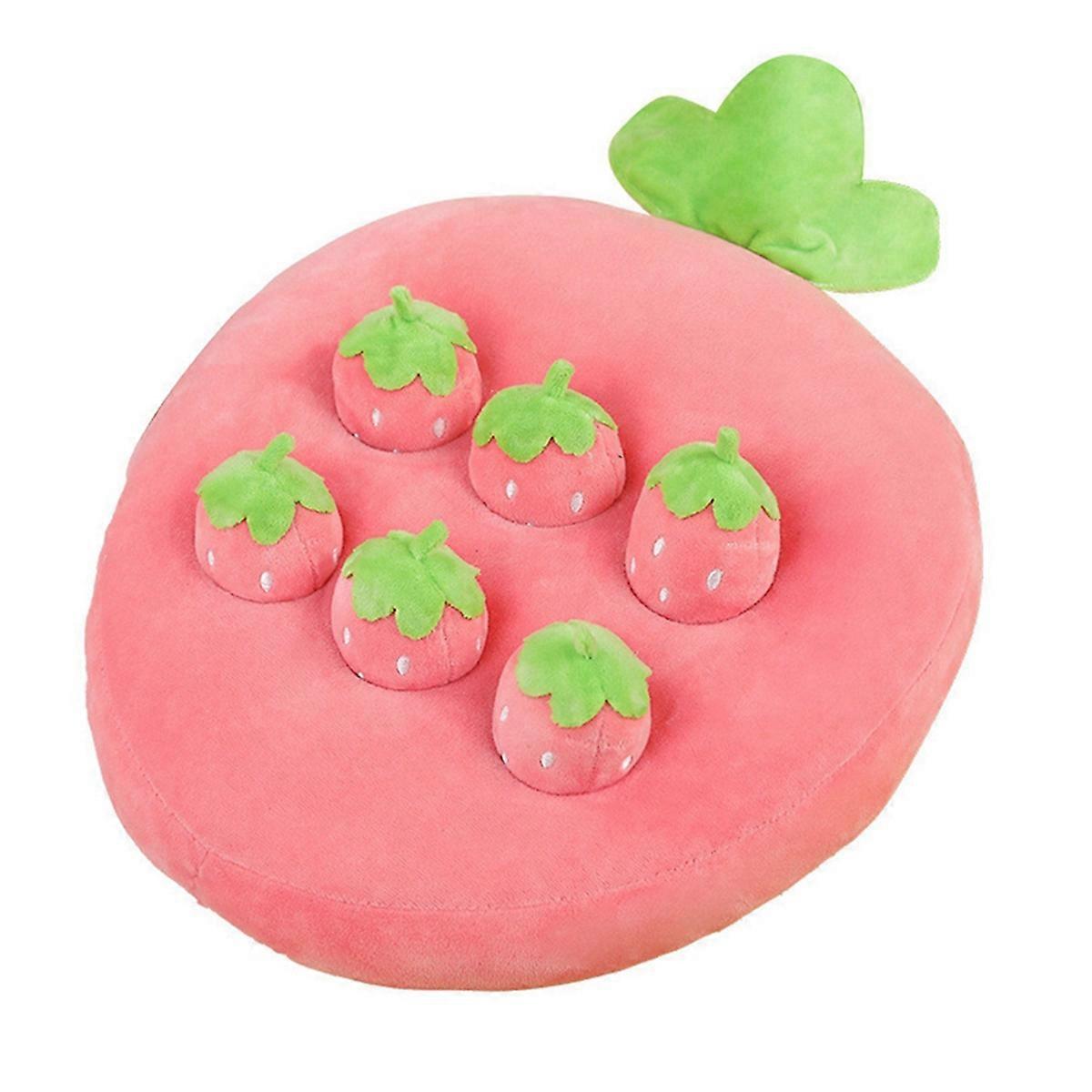 Strawberry Plush Toys Cartoon Happy Fruit Park Pillow 32x32cm