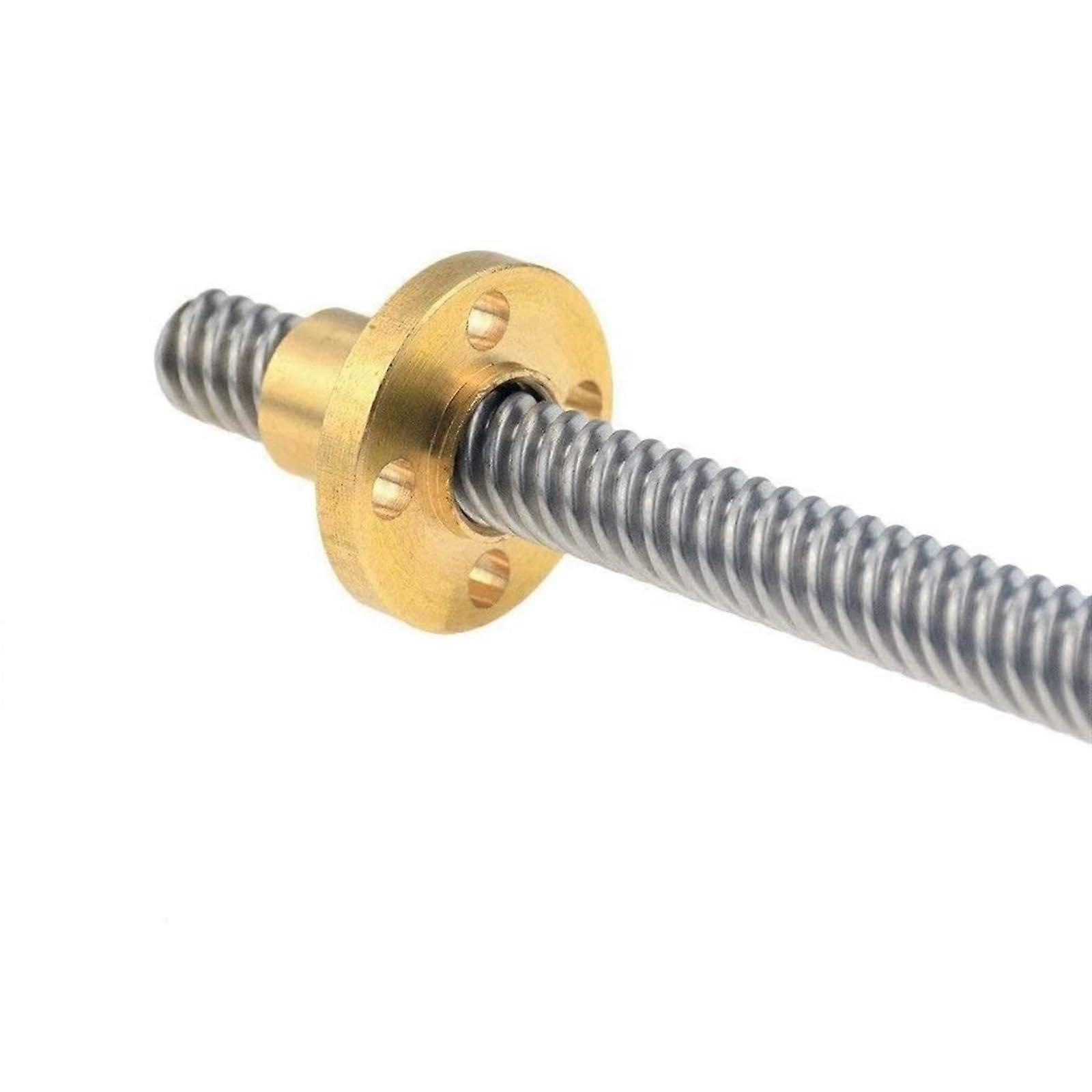 T8 Stepper Screw Rod with Brass Nut 2mm Pitch 8mm Lead 450mm Length for Stepper Motors and CNC Applications