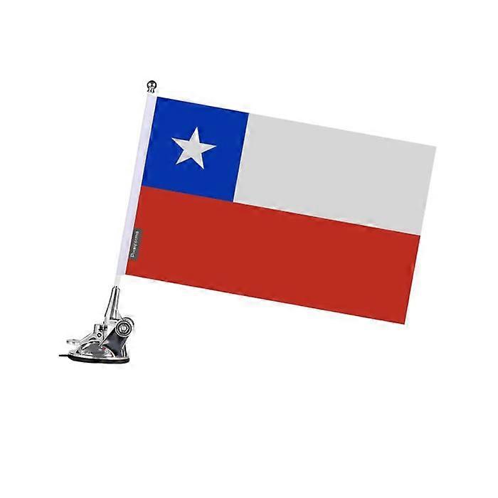 Suction Cup Flagpole – Flag of Chile – 27 x 35 cm – Polyester – Stainless Steel