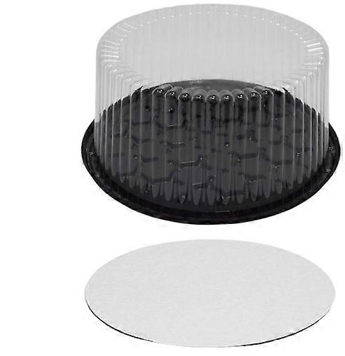 Plastic cake container with transparent dome lid 9 "and cake board 9"