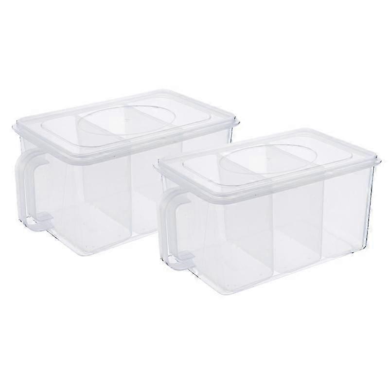 2 Pack Plastic Storage Containers with Removable Bins Handle Food Storage Organizer Boxes with Lids