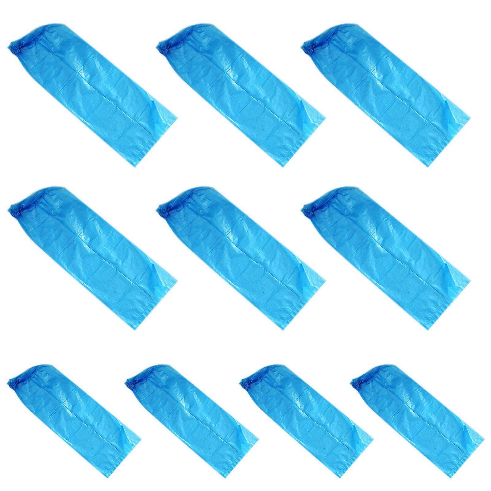 engangs støvleovertræk fortykket plast lange sko udendørs regnvandafvisende til beskyttelse oversko til mænd kvinder blå