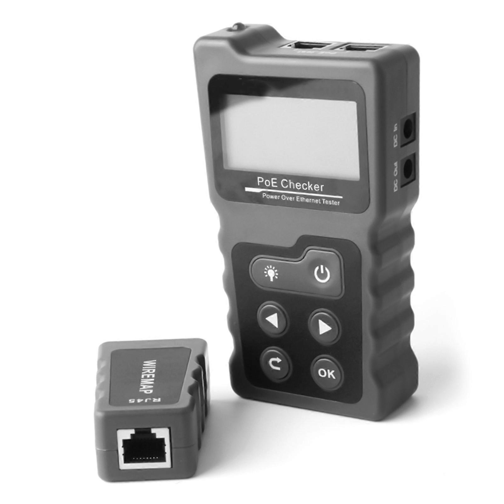 Multifunctional LCD network cable tester PoE inspection, online PoE voltage and current testing