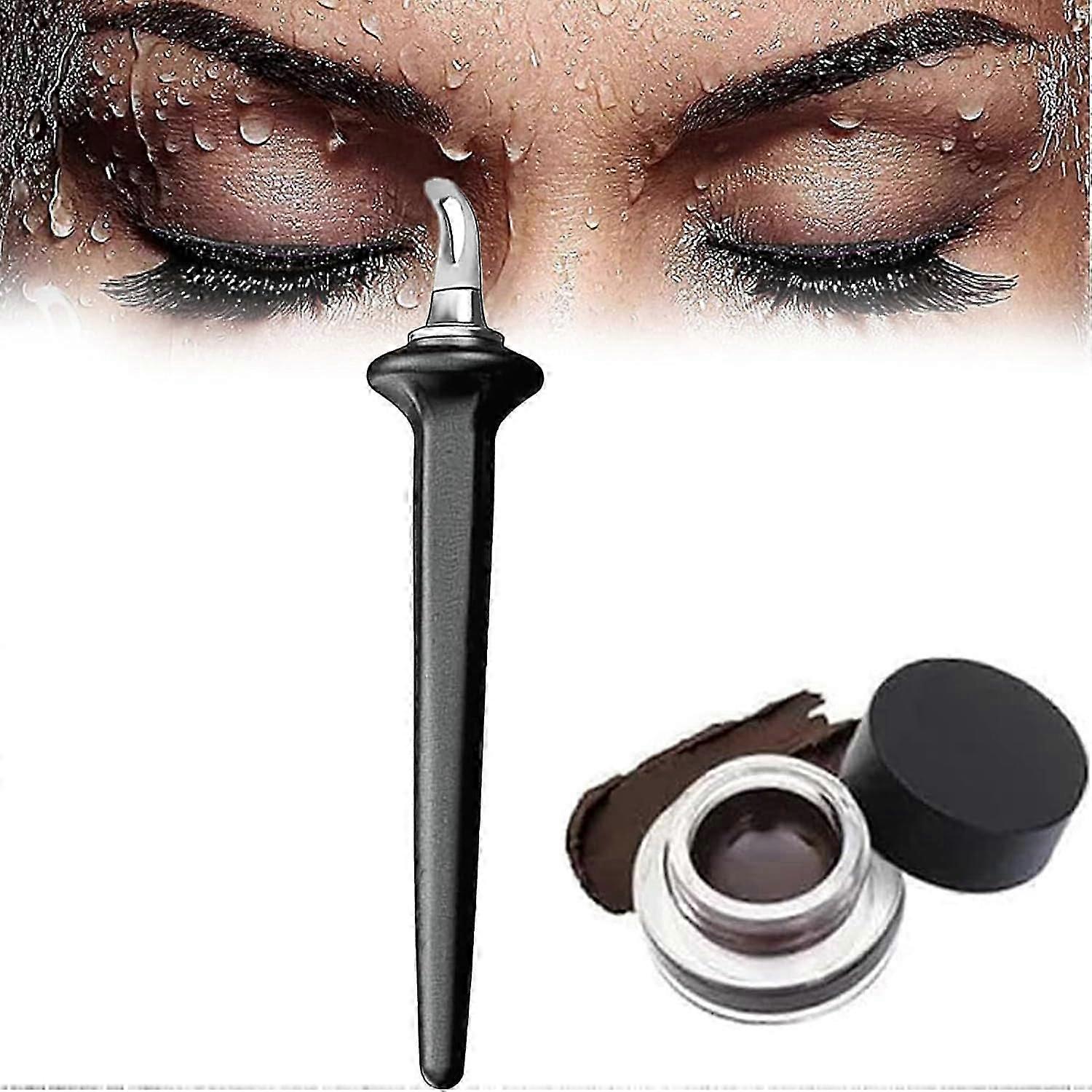 Eyeliner Applicator Kit, Silicone Eyeliner Tool with Eyeliner Cream, Reusable Silicone Eye Liner Tool Waterproof Eyeliner