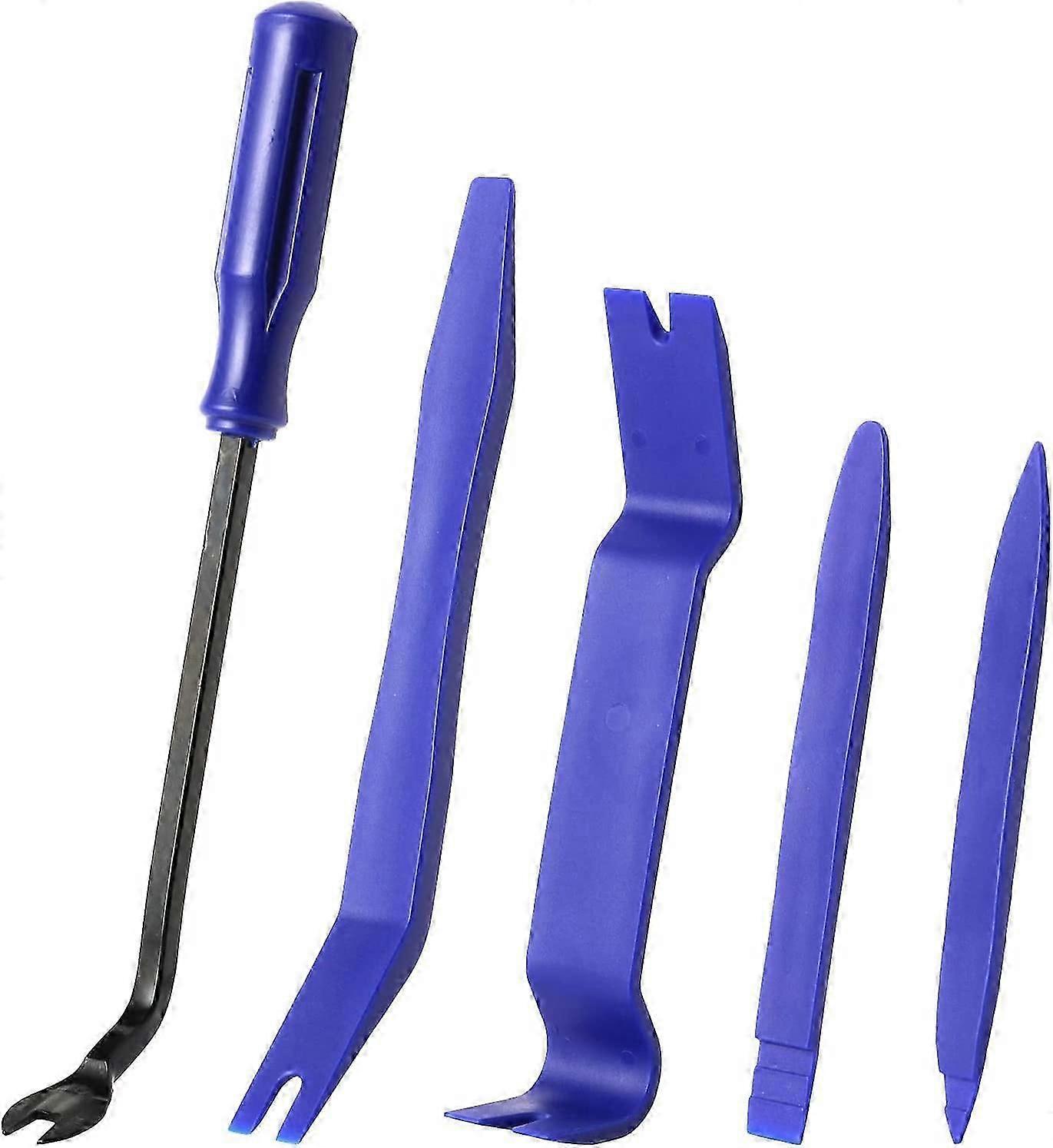 Car Trim Removal Tool Kit Set,Door Clip Panel Removal Tool Set,Auto Clip Fastener Remover Pry Tools(Blue,5PC)