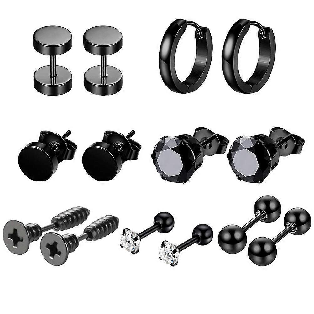 Here's a refined and engaging product description based on your input:
 
**14pcs Stylish Men's Stainless Steel Ear Studs Set – Party Jewelry for