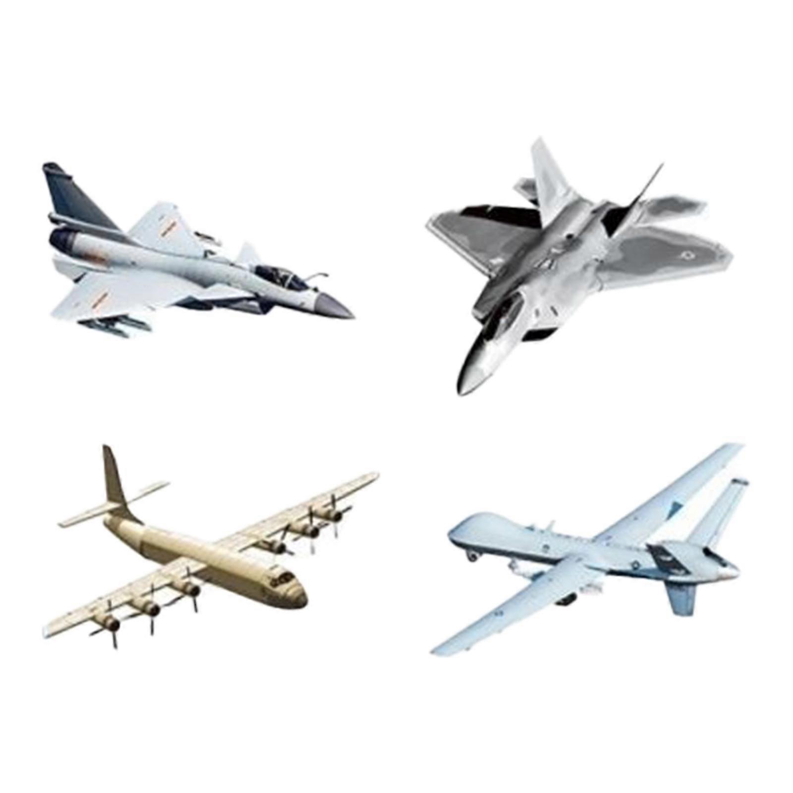 4 Pieces DIY Airplane Handcrafts Table Decor Collection Fighter Building Kit
