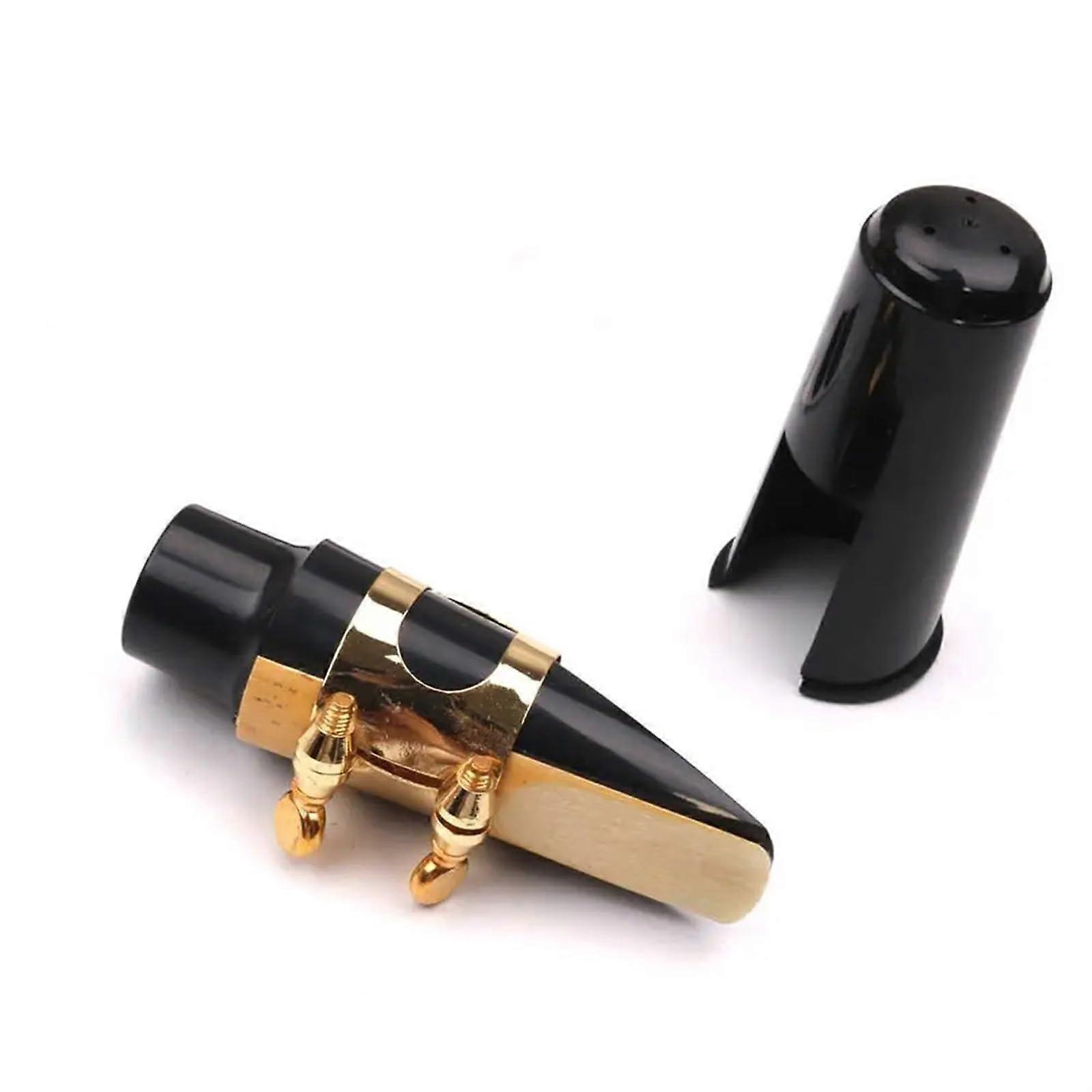 Alto Sax Saxophone Mouthpiece with Cap Metal Buckle Reed Musical Instruments Accessories Black
