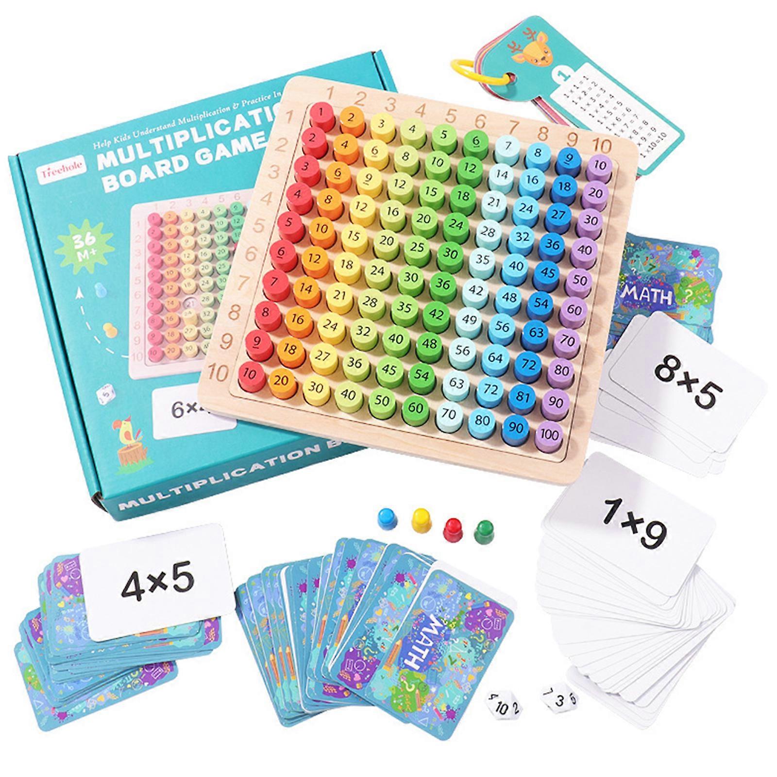 Interactive Wood Multiplication Game for Kids, Math Learning Toy, Enhances Mathematical Skills