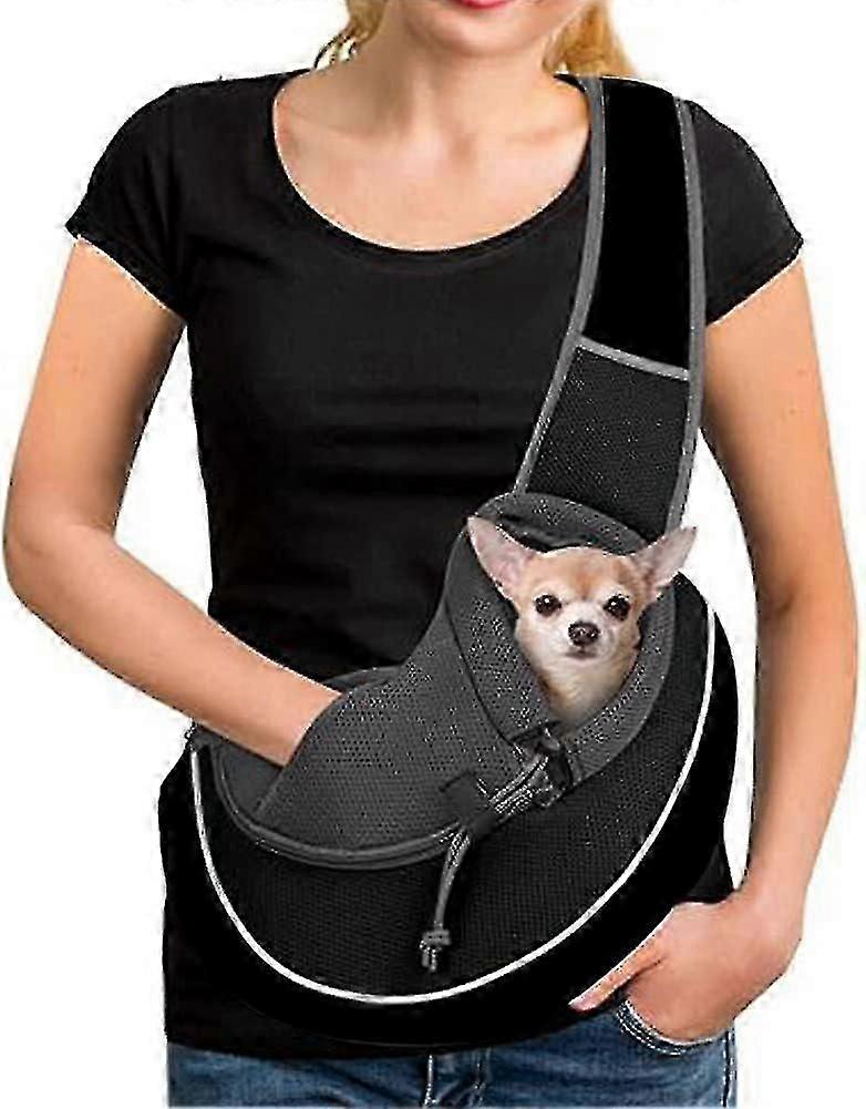 Portable Dog Carrier Bag Adjustable Dog Cat Shoulder Bag Travel Bag For Small Animals Mesh Breathable Comfortable Puppy Belly Bag With Pocket For Outd