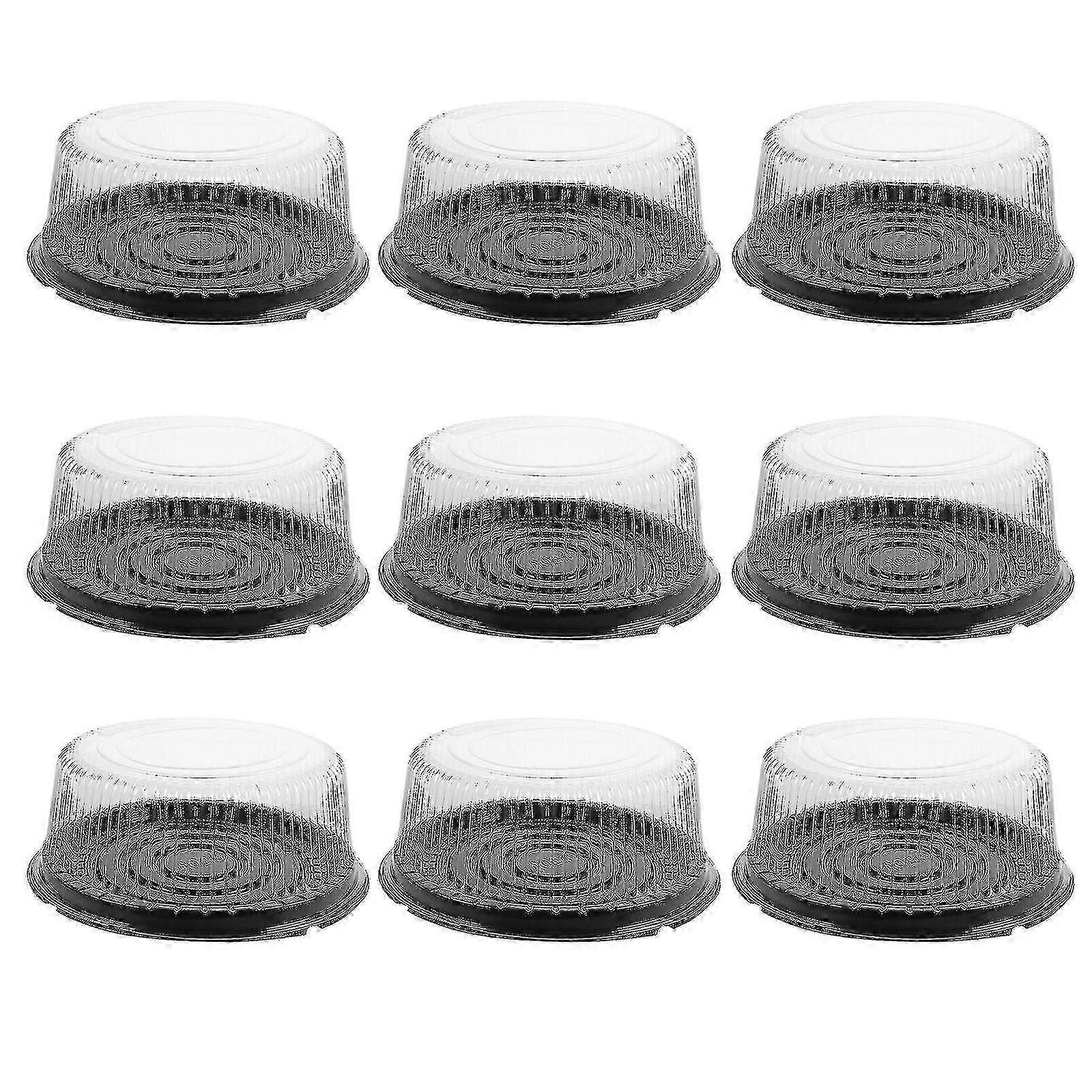 10pcs Reusable Plastic Bakery Cake Box Round Cake Reusable Plastic Container With Lids Cake Boxes-QH