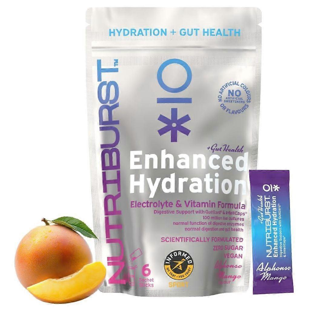 Nutriburst Enhanced Hydration + Gut Health Mango Flavour Sachets 6