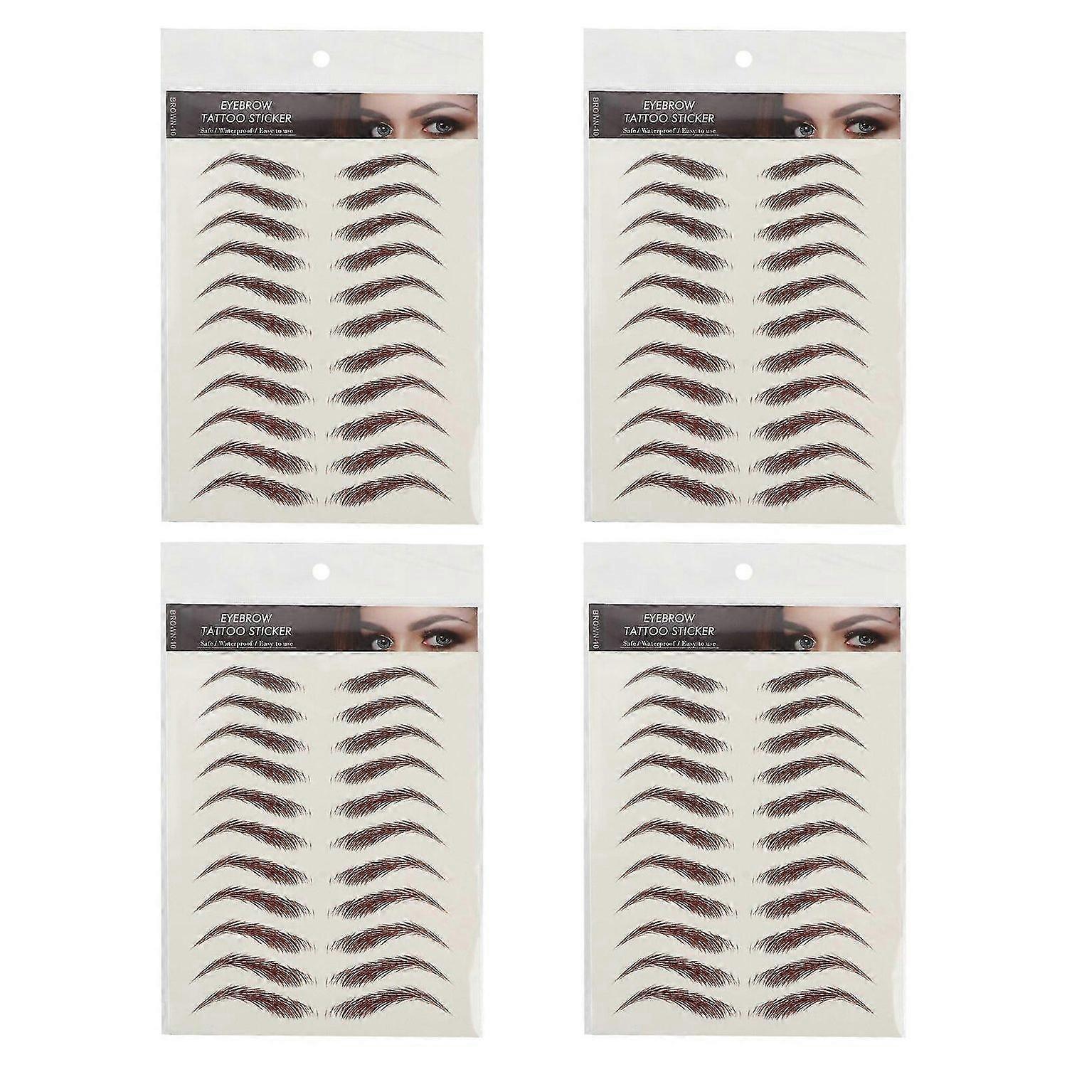 4 Sheets Eyebrows Sticker False Eyebrows Tattoos Temporary Eyebrows Tattoos