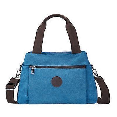  Casual Women&#39;s Bag Canvas Ladies Portable Shoulder Messenger Bag Female Large Capacity Multi-compartment Canvas Bag FB-078 blue