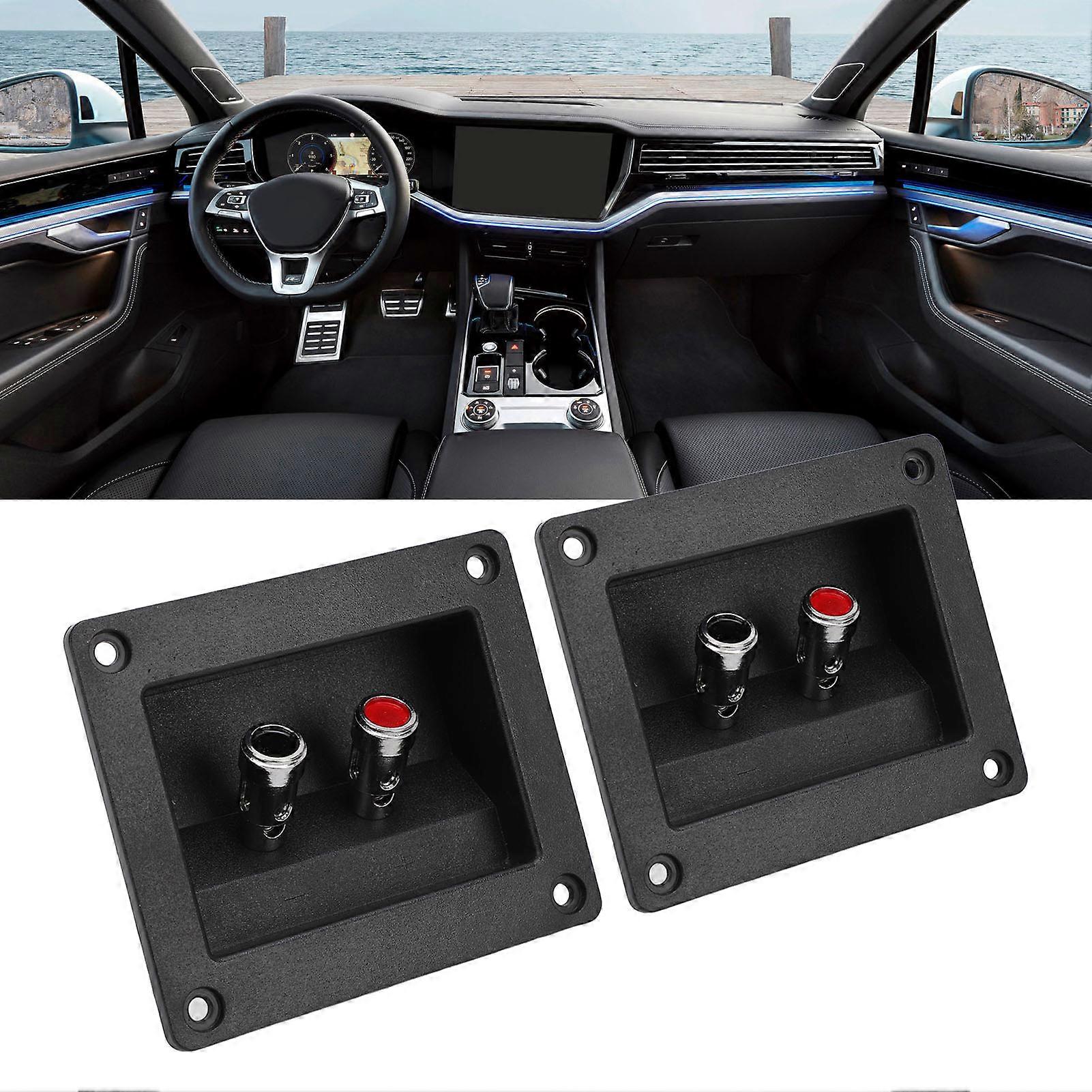 2PCS Speaker Box Terminal Subwoofer Box Terminal Cup Spring Loaded Jacks Double Binding Post Speaker Terminal Plates for Car RV Boat 