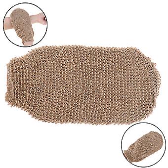 Exfolierande hampahandske Mitt Mitten Bath Sponge Scrubber Ta bort död hud djupt ren och stärka din hud dubbel sida