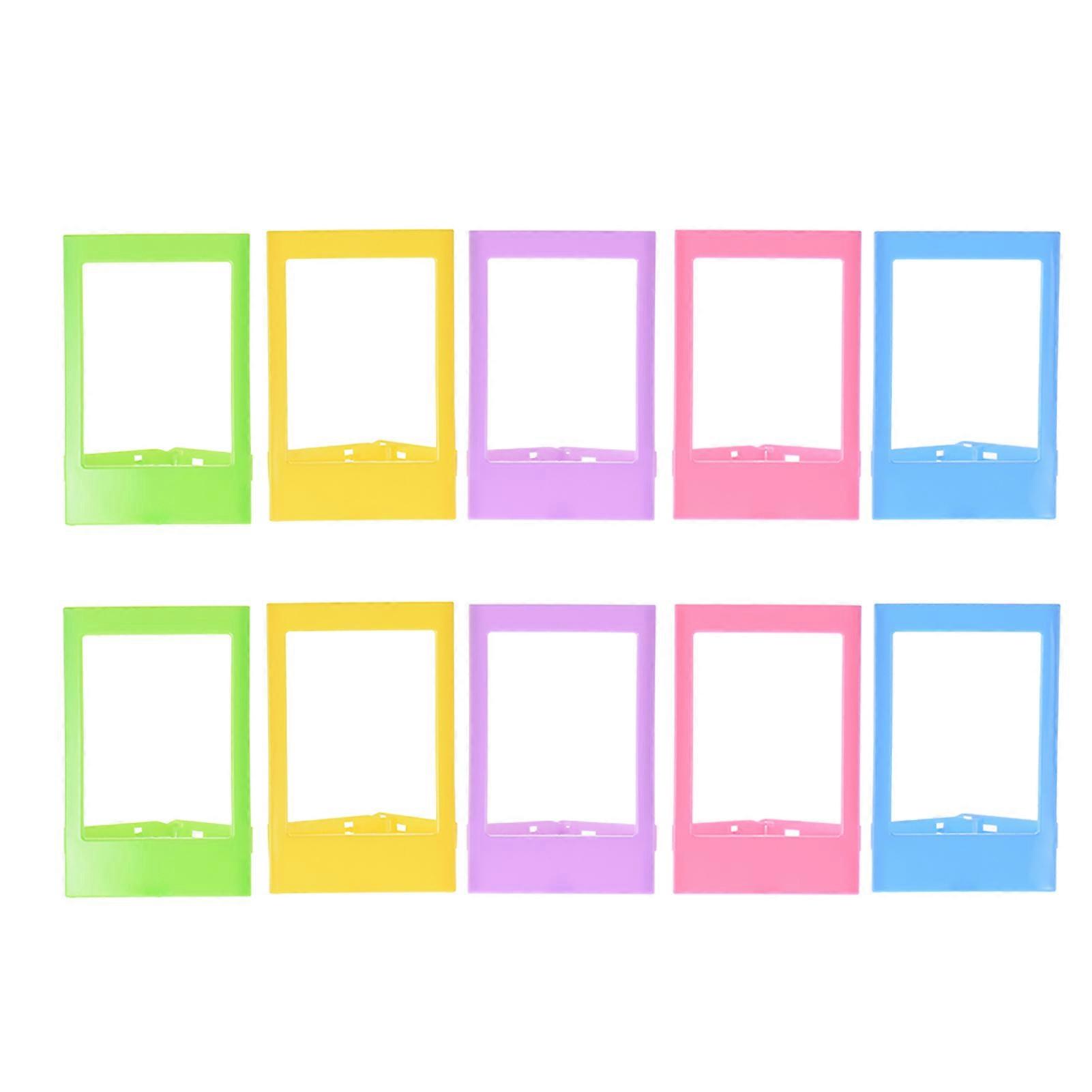 Colorful Mini 3" Photo Frames for Fujifilm Instax - Set of 10, Portable & Durable