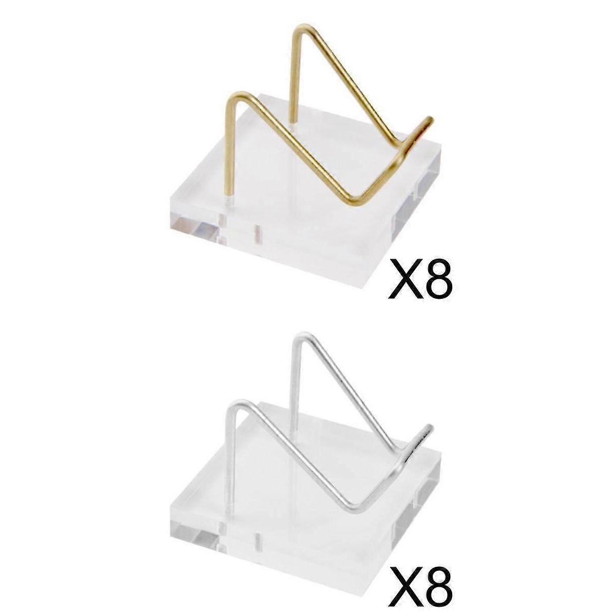 16Pcs Acrylic Display Stand for Shelf Support Base Mineral Display for Home