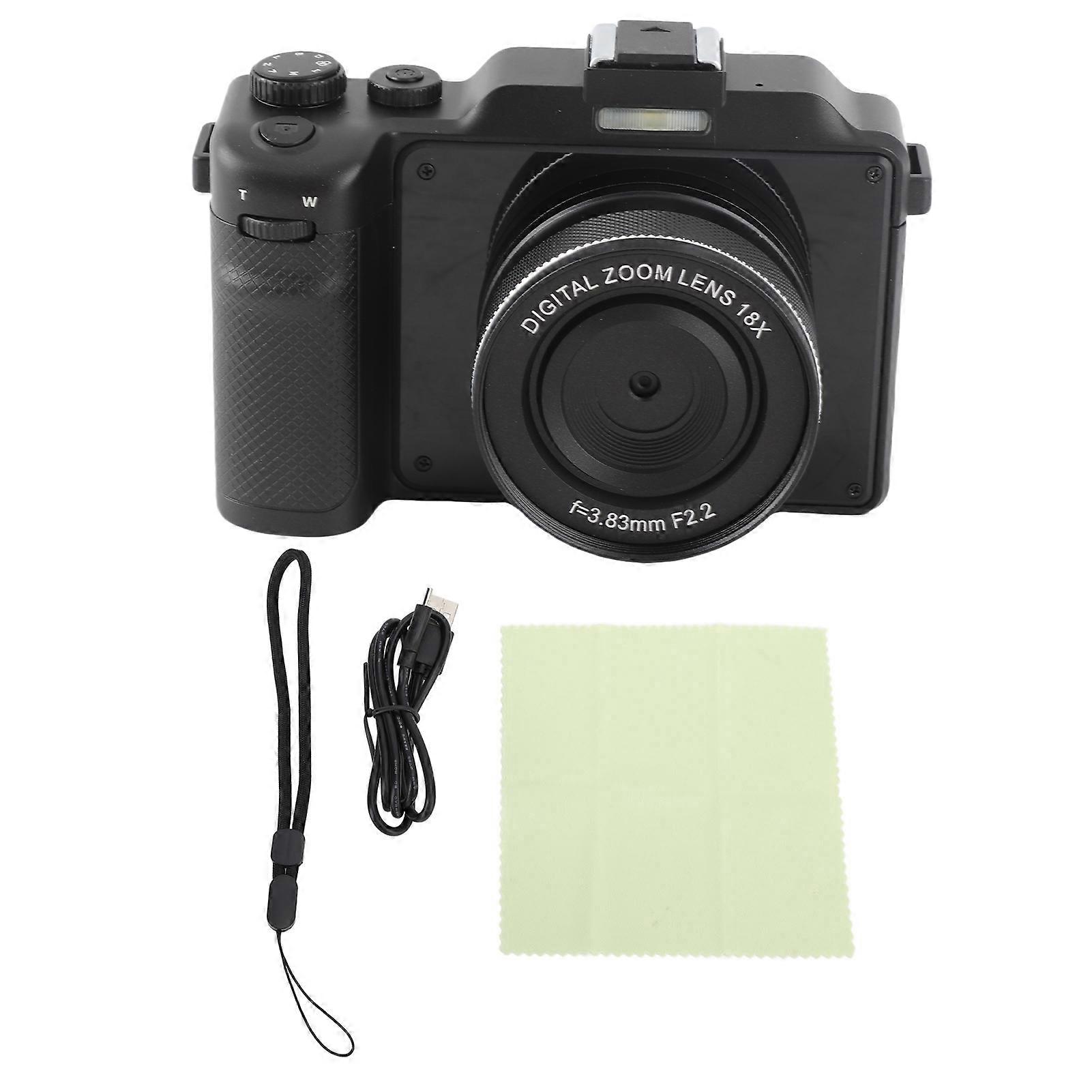 Wi-Fi Digital Camera, Dual Front and Rear Lens, 4K, 64 MP, Portable, Anti-Shake, Face Detection, 3-inch Screen, 1450 mAh Battery, 18x Digital Zoom