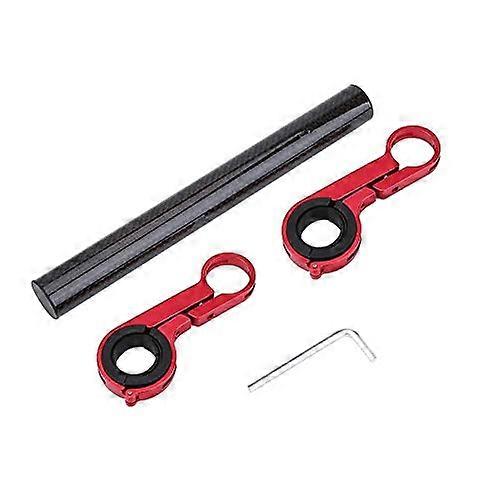 Double Handlebar Extension Mount Aluminium Alloy for Bicycle Speedometer Mount Headlight Torch GPS GPS Holder (Red)