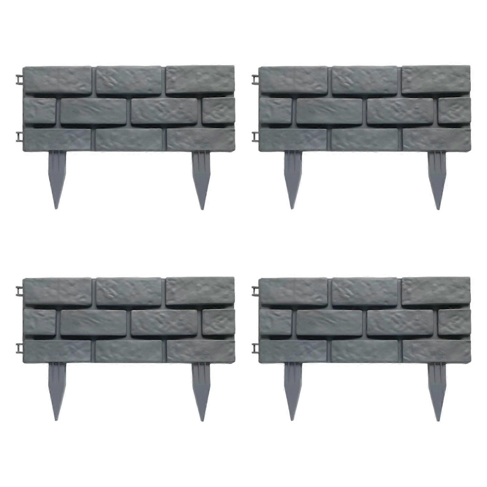 4 Pieces Garden Fence Edging Imitation Multipurpose Waterproof Fence Border with