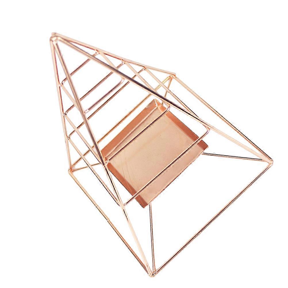 Luxury Candlestick Holders Iron Material Candlestick Decoration Desktop Adornment Rose Gold Size 26*17.5 Cm 1Set