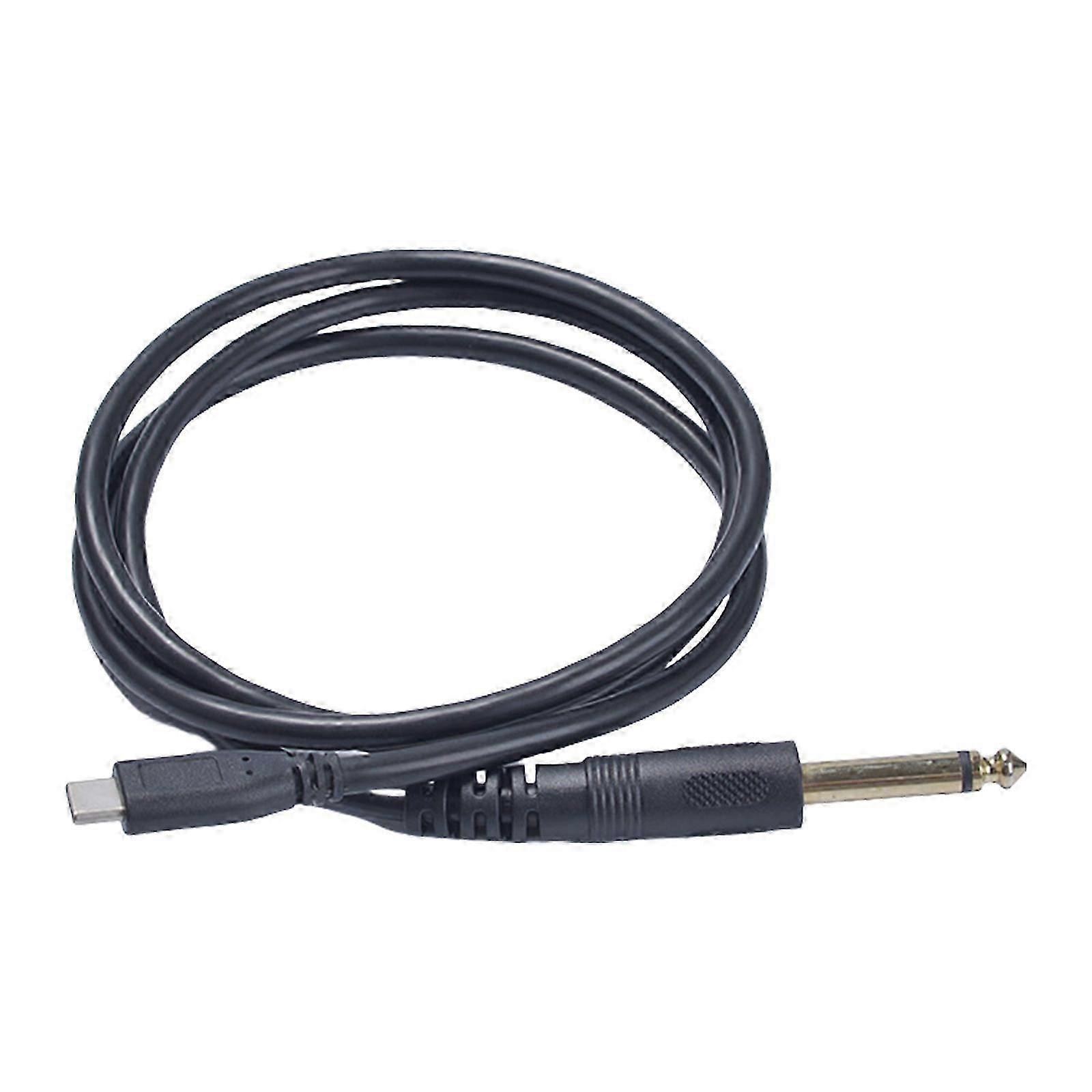 100cm Type C to 6.35mm Stereo Cable Connection Cord USB C to 1/4Inch Cord Wire for Speakers Black