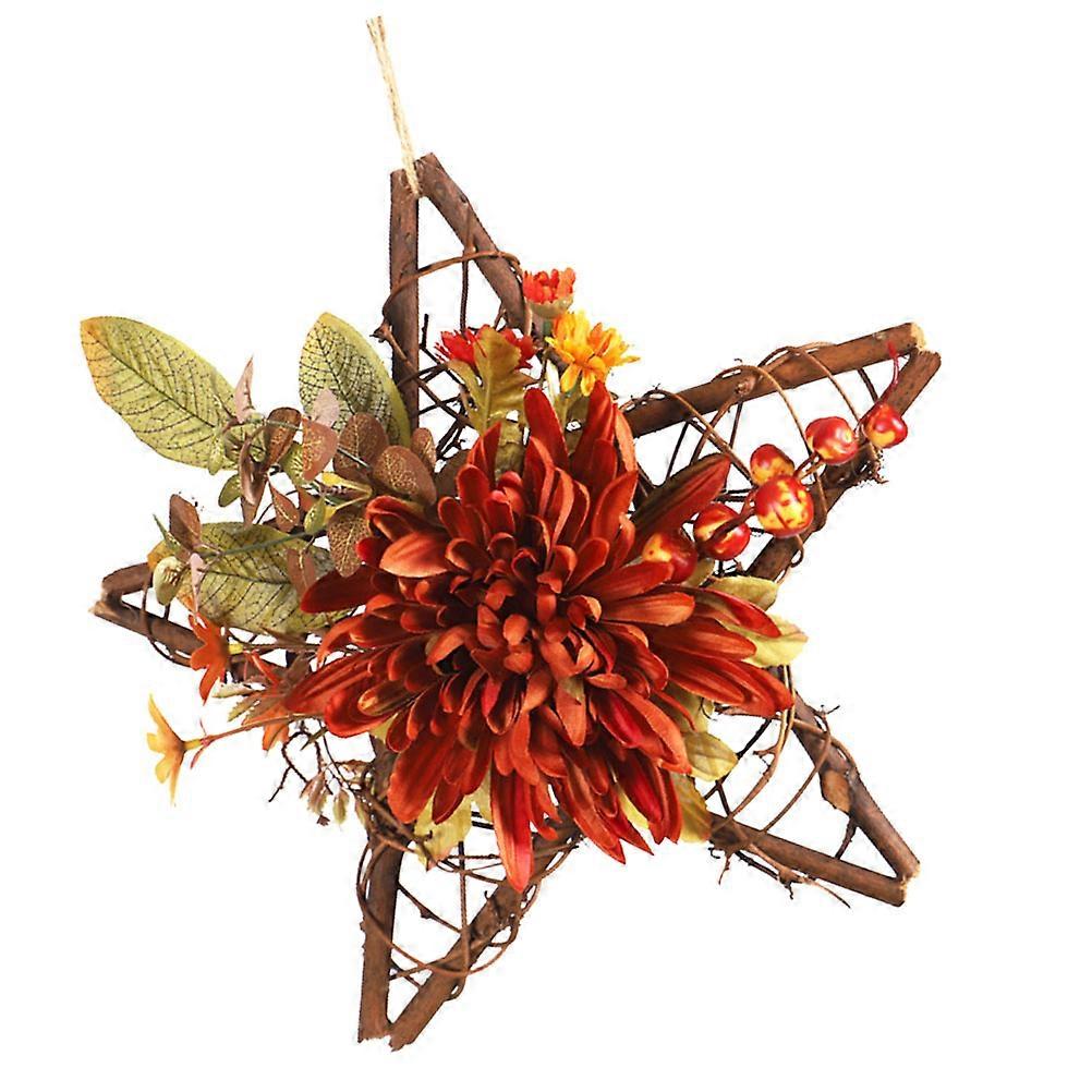1pc Artificial Flower Pendant Wall Decor Home Accent (Orange)