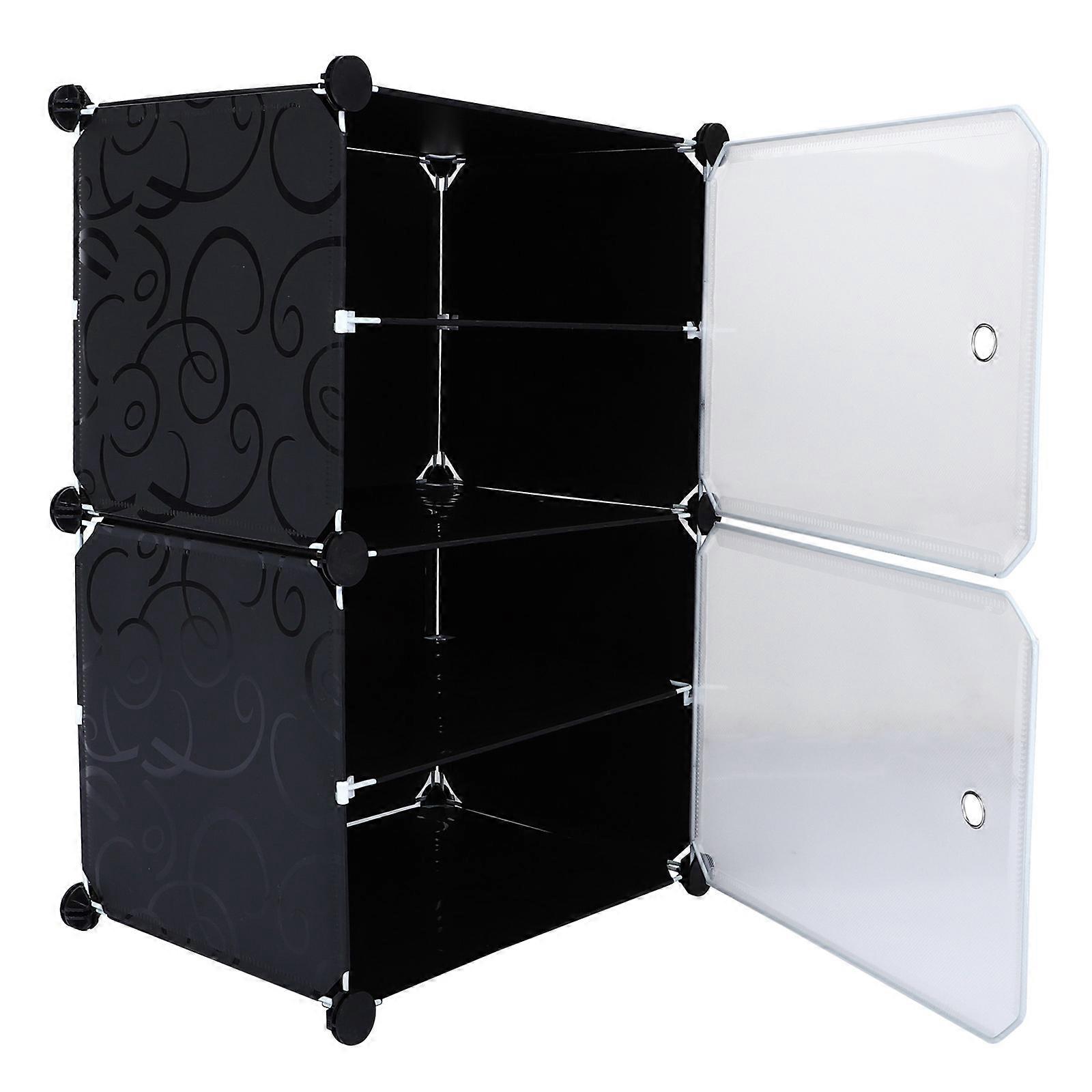 1 Pc Simple Multi Layer Cube Shoe Storage Rack Black