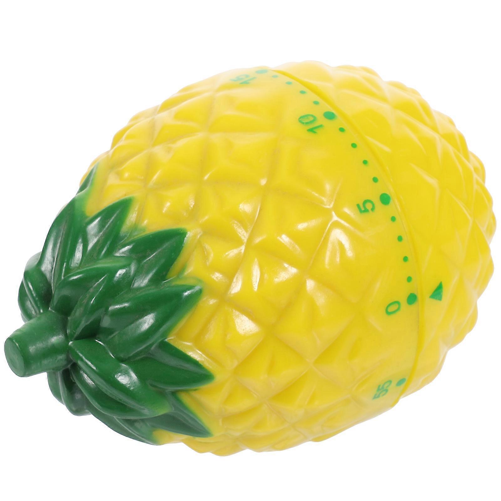 Adorable Mechanical Timer Kitchen Cooking Cartoon Pineapple Shape Countdown 8.5X6.9X6.9CM Yellow 1Set
