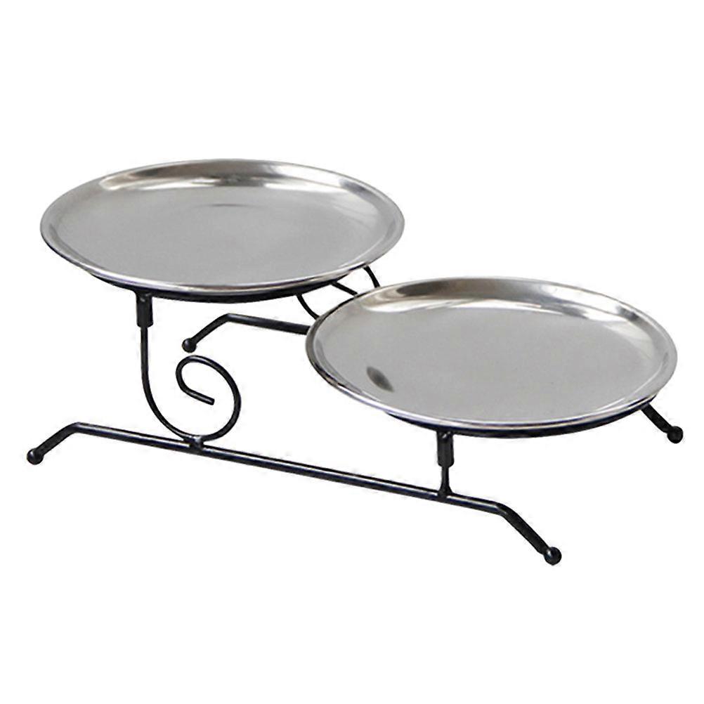 Detachable Cake Tray Double Layer Iron Home Use Storage Holder 25X14.2CM Food Display 1Pack