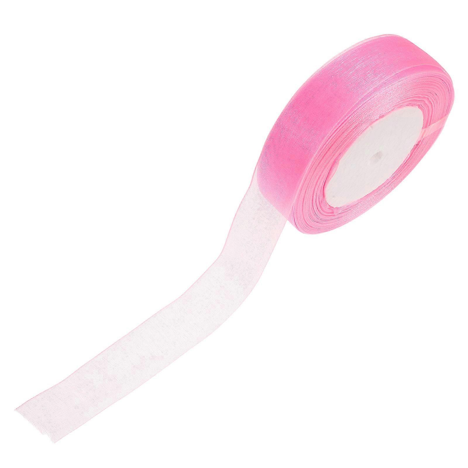 Organza Satin Ribbon Bridal Wrapping Crafts Pink 4500.00X2.50X0.10cm Elegant Design For Various Occasions 1 Roll