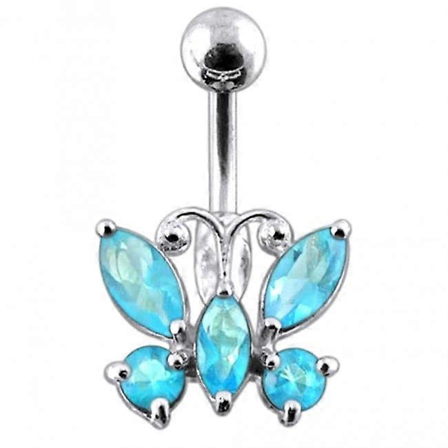 Jewelled Butterfly Non-moving Belly Ring