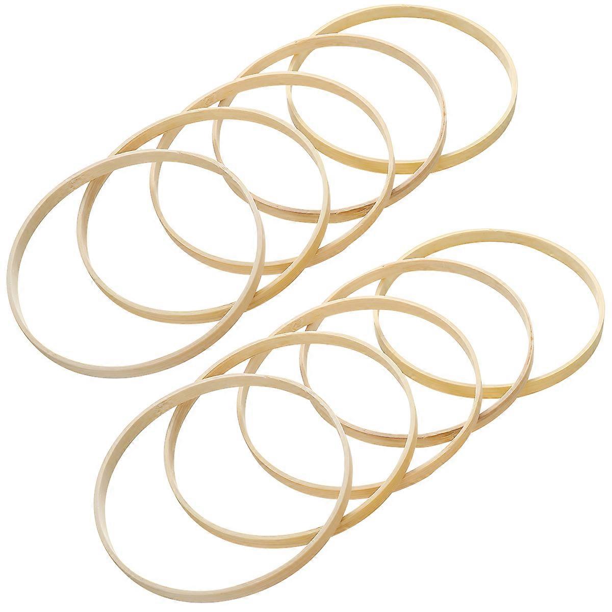 Macrame Rings Dream Catcher Ring Round Bamboo For Craft Making Artists 10Pcs