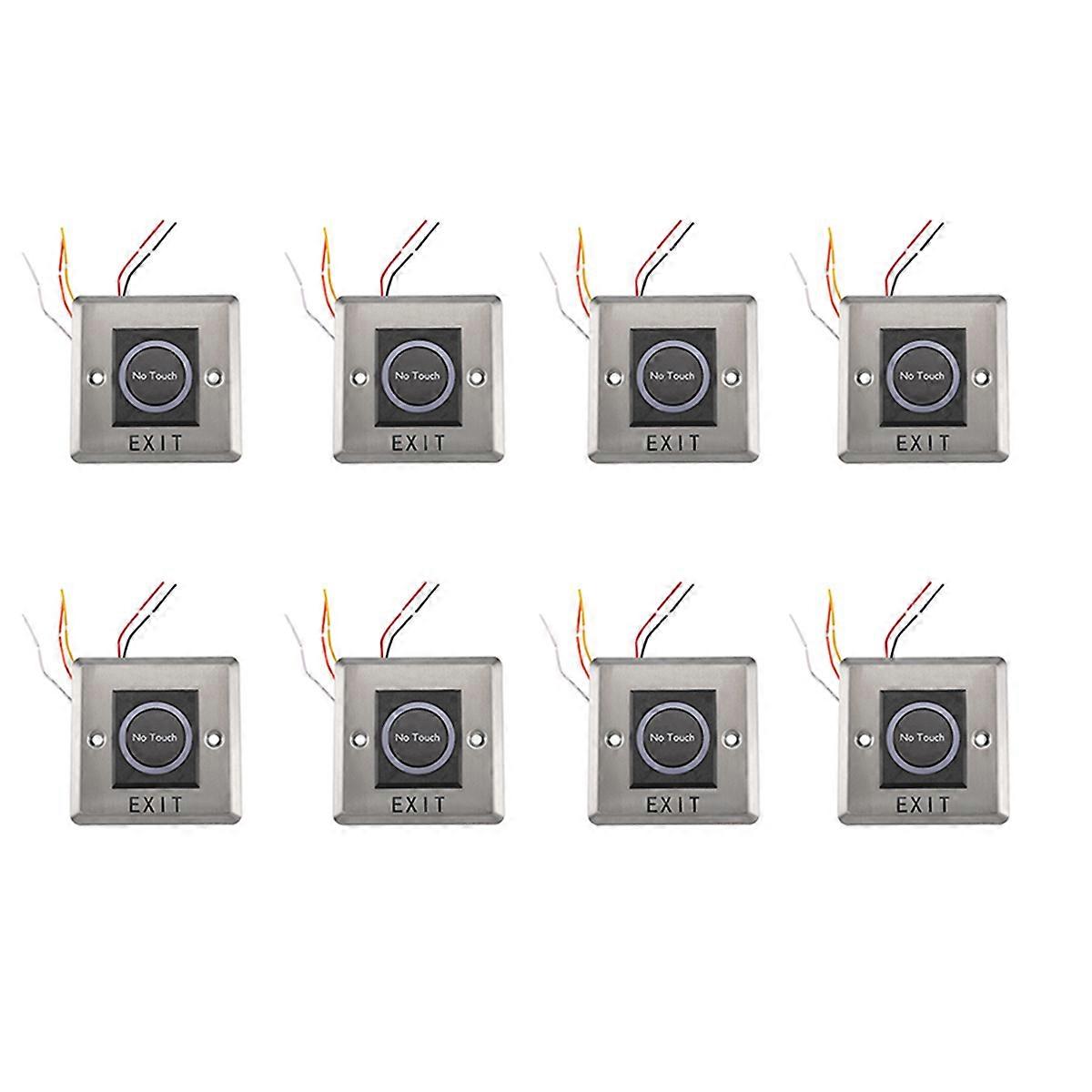 8X Infrared Sensor Switch No Contact Contactless Switches Door Release Exit Button with LED Indicati