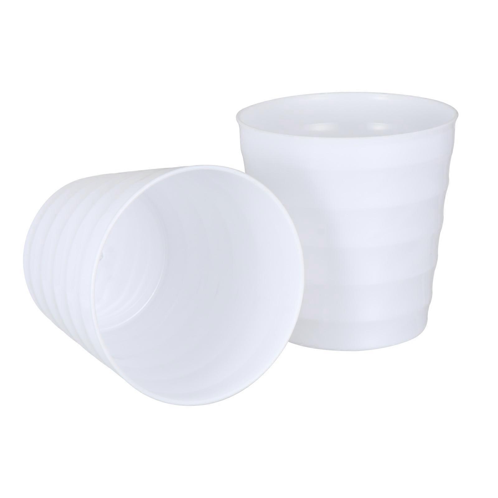 Plastic Pots Flower Container Storage Container 2Pcs 8.7X8.3X8.3in Design