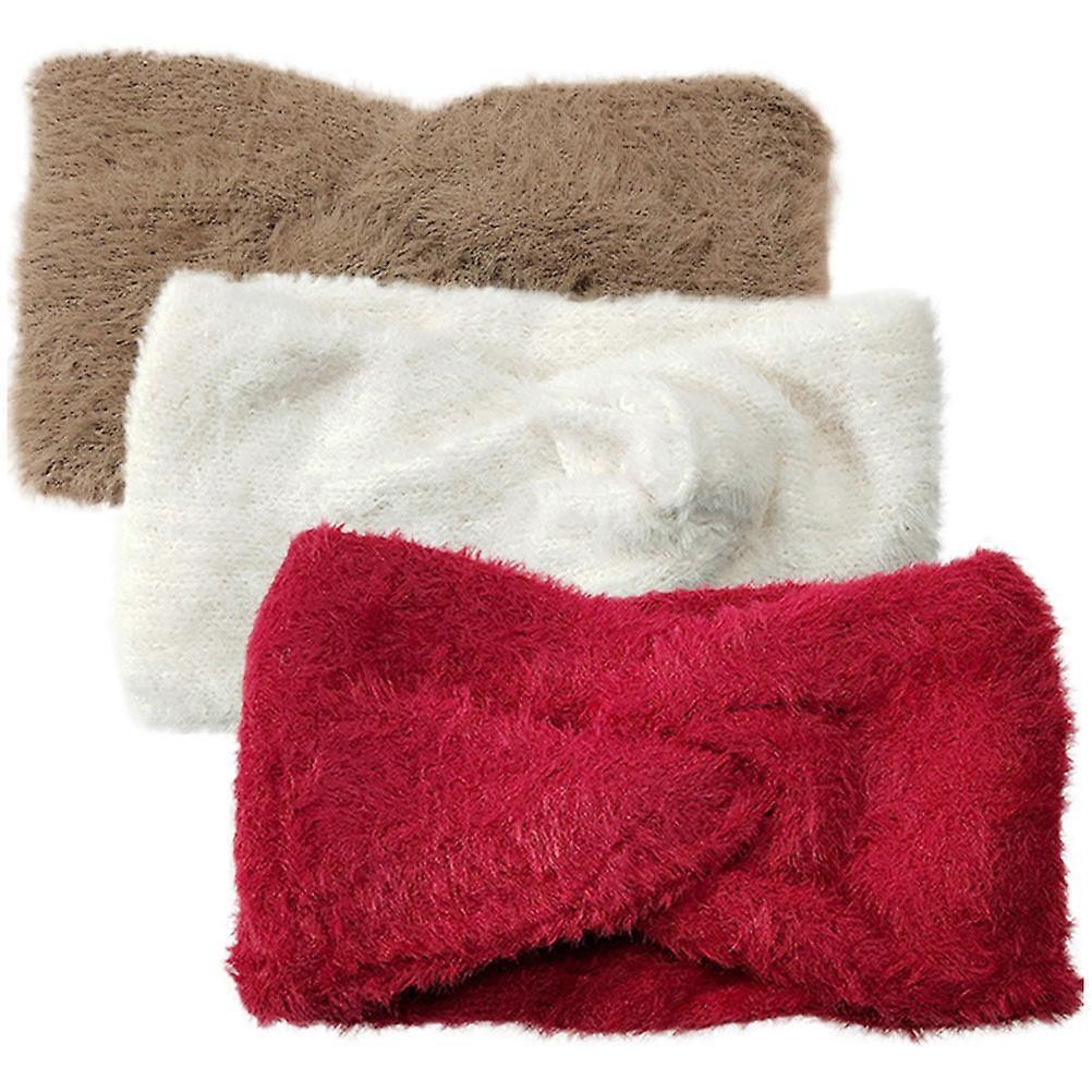 Warm Headband Knot Headband Use For Women Polyester Warmth Keeping 3Pcs