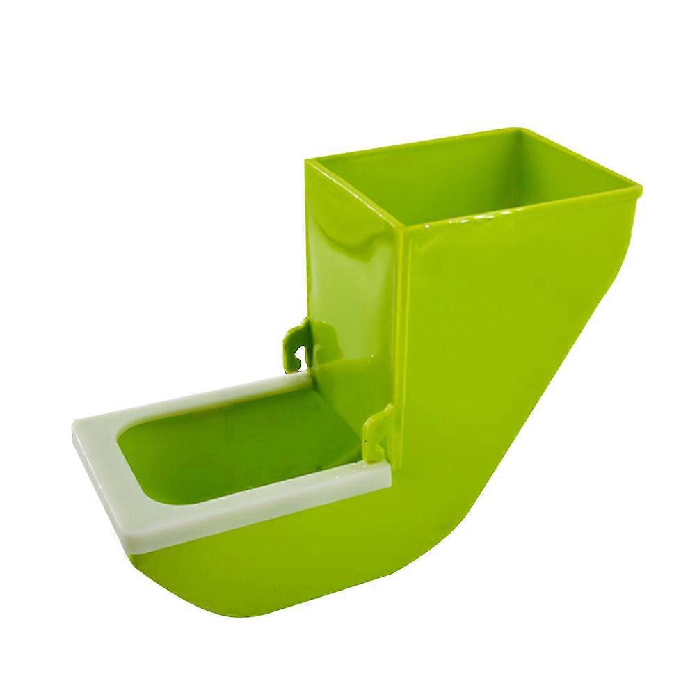 Bird Cage Accessory Parrot Feeding Case Rectangular Green 18.3x8x13.4cm Hanging Feeder 1Pcs