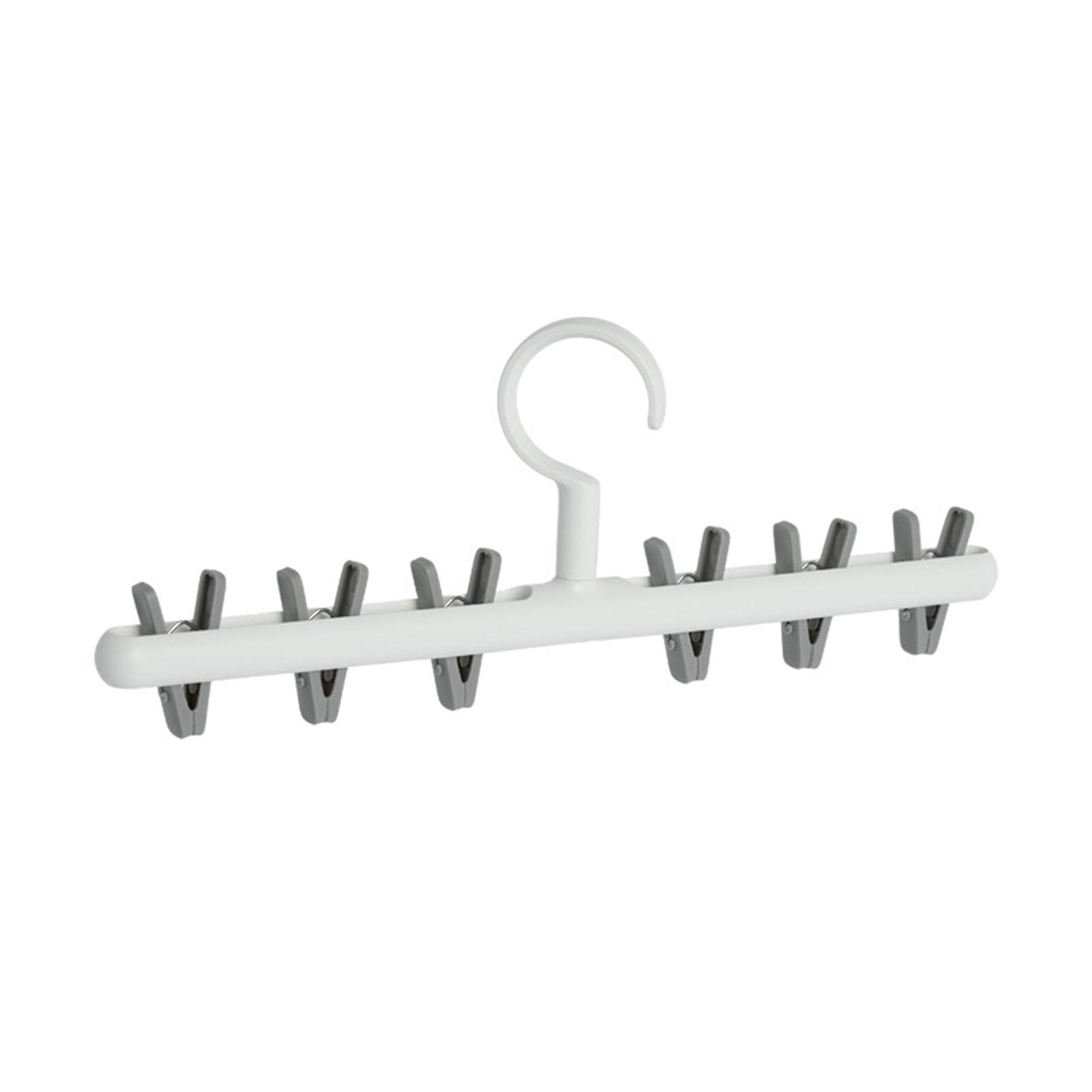 Clothes Drying Racks 6 Clips Sock Hanger Row Rotatable Laundry Hangers