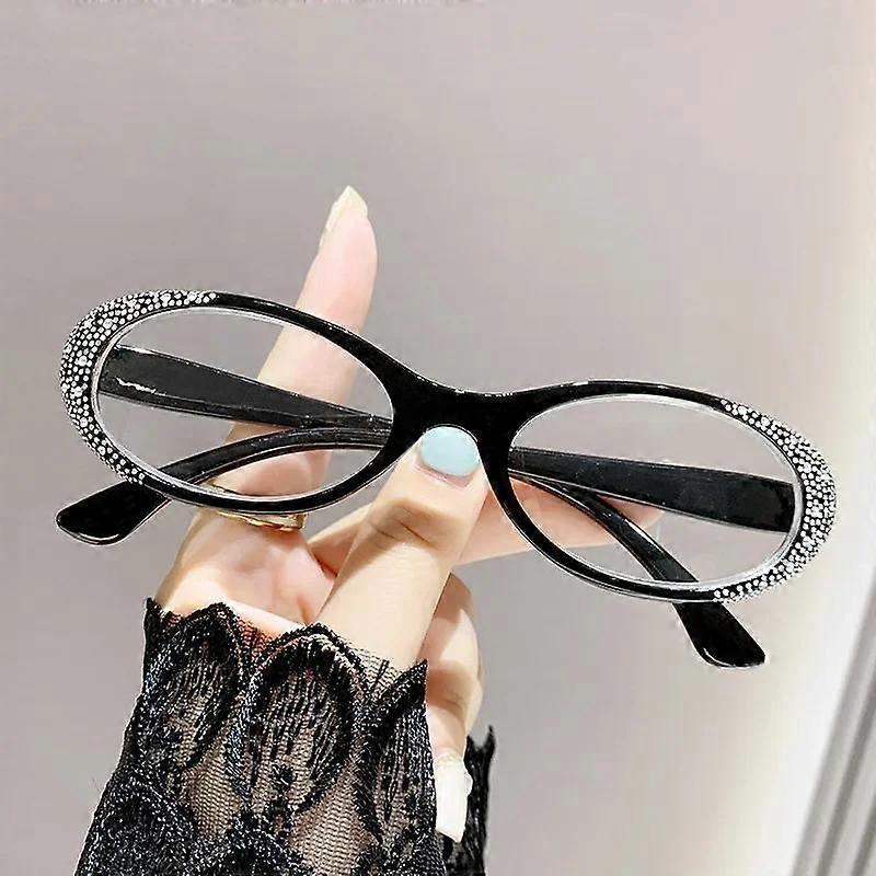 Women's Luxury Diamond Reading Glasses Trendy New Far Sight Eyeglasses for Men Ladies Blue Light Blocking Eyewear 0+1.0+4.0