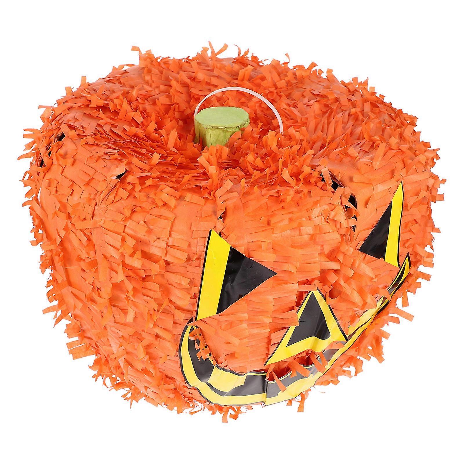Fall Pumpkin Pinata Toy Festival Celebration Candy Filled Orange 29.5x29.5cm Paper Material 1Set