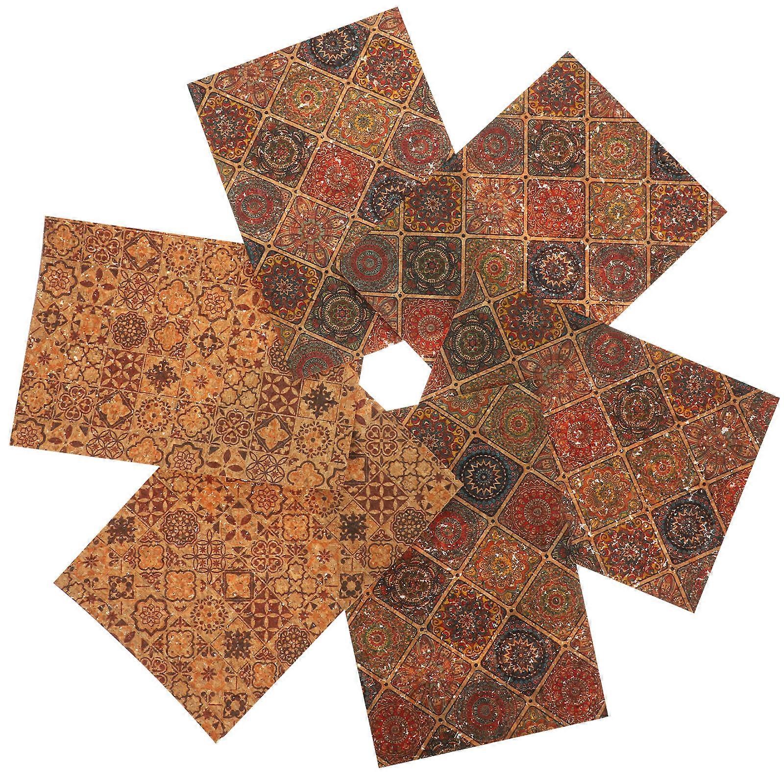 6 Sheets Decorative Cork Fabric Flexible DIY Craft Material for Handbags, Accessories & Home Decor Projects