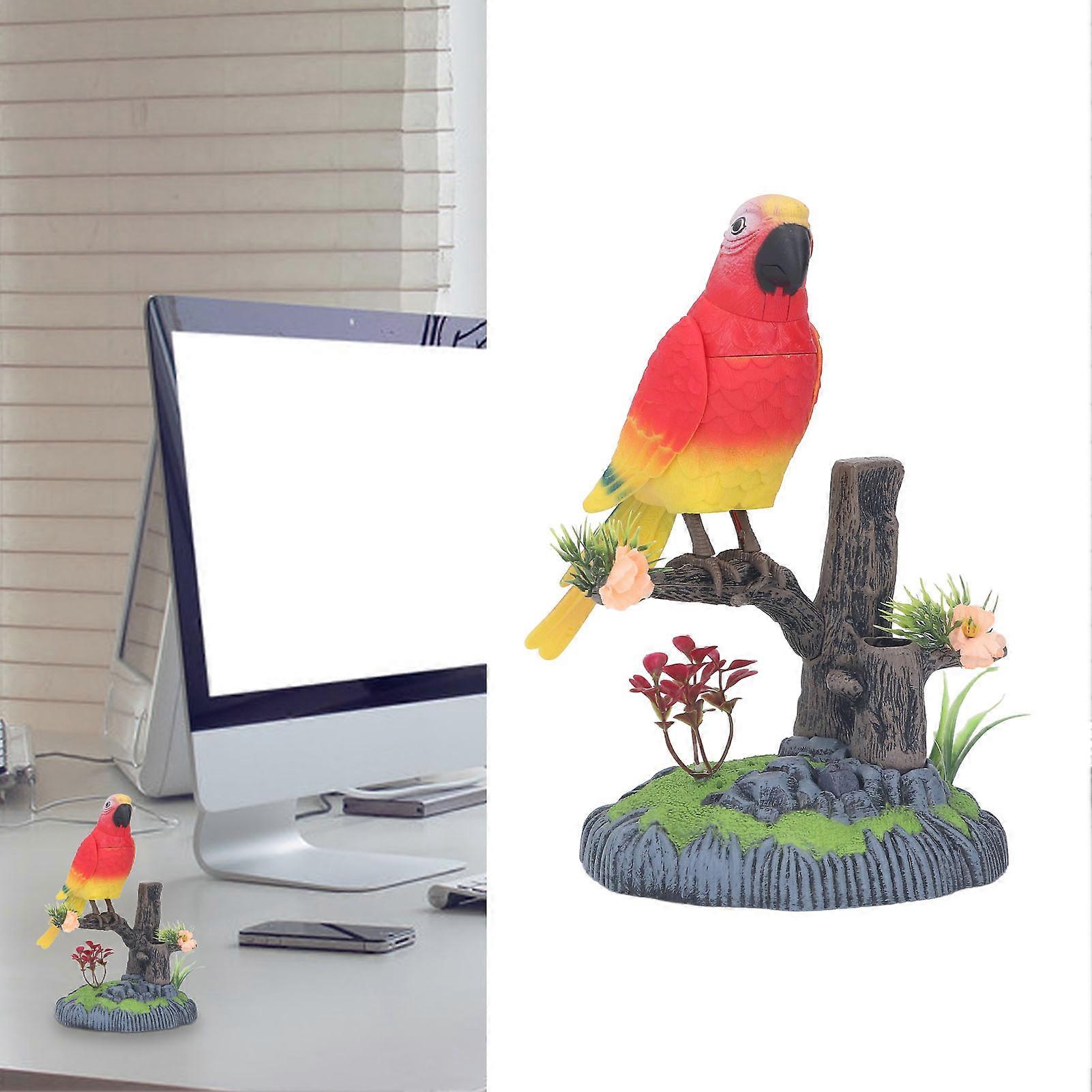 Operated Control Voice Parrot Chirping Singing Fluttering Simulation Parrot Toy for Adults Children 506G 