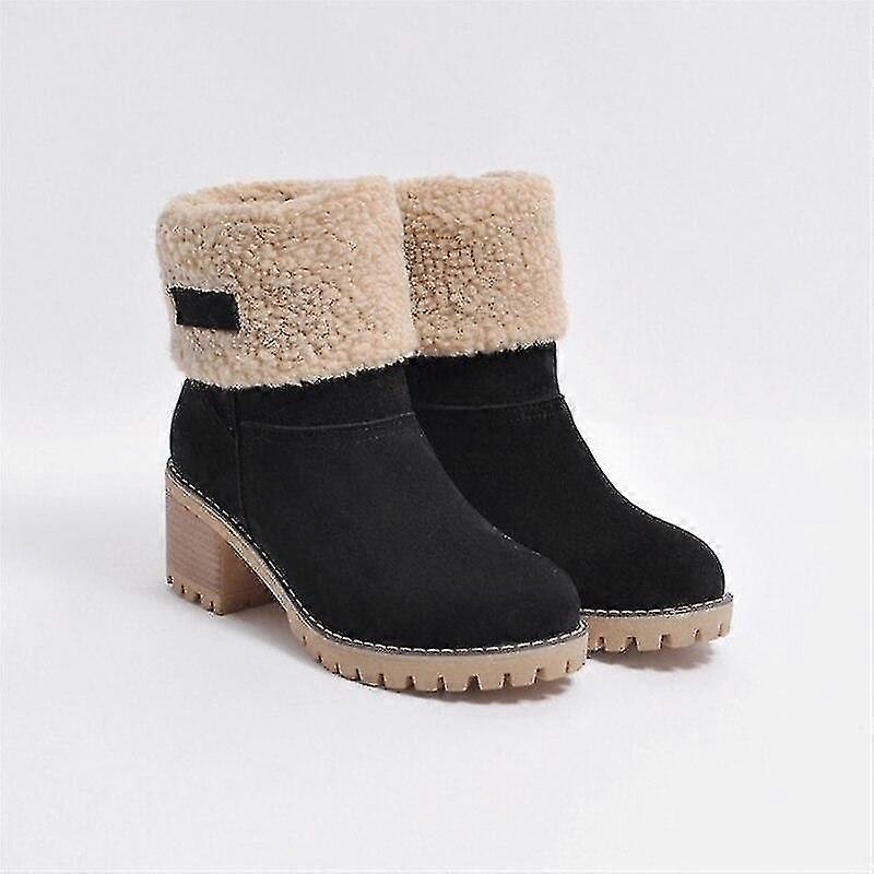 Warm High Heels Sheep Fur Boots