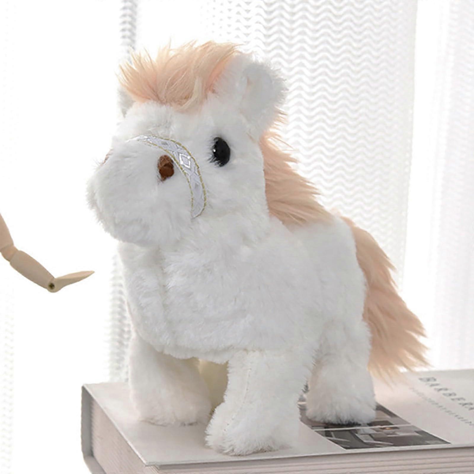 Interactive Running Horse Toy for Kids, Electronic Small Horse with Animated Walks, Gift for Small Children (B, 20x10x17cm)