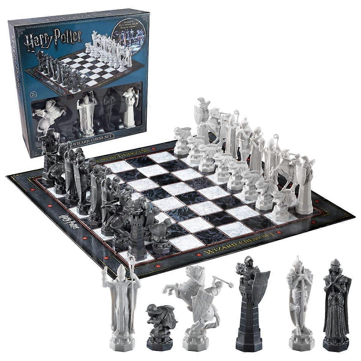 Harry Potter Wizard Chess Set Classic 32-Piece Collectible Game with Detailed Pieces and Sturdy Board