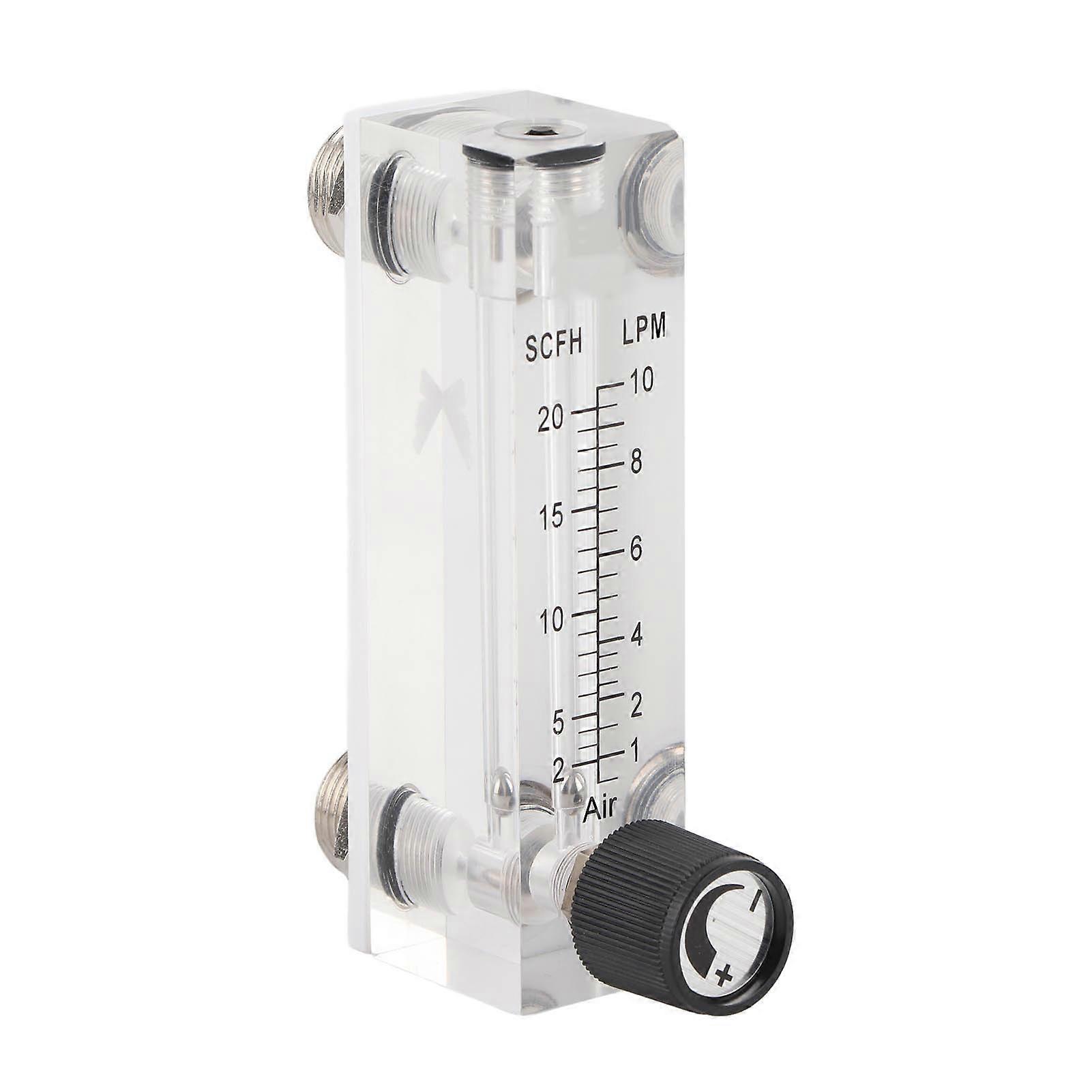 LZM6T Acrylic PMMA Adjustable Panel Type Gas Flowmeter 1~10LPM 1/4"BSP M18*1.5