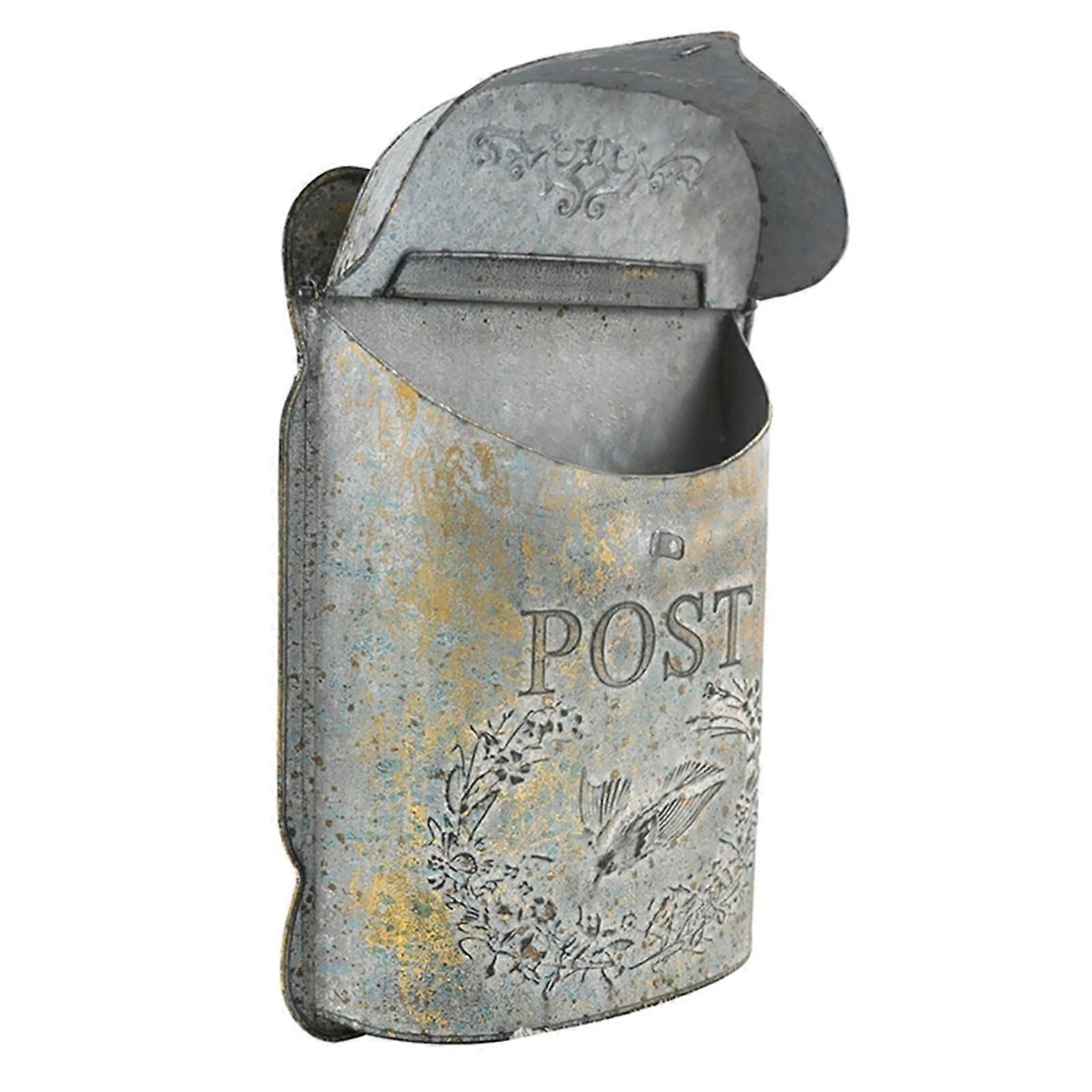 Wall Mounted Mailbox Durable Outdoor Metal Weathered Vintage Retro Post Boxes Rustic Decor